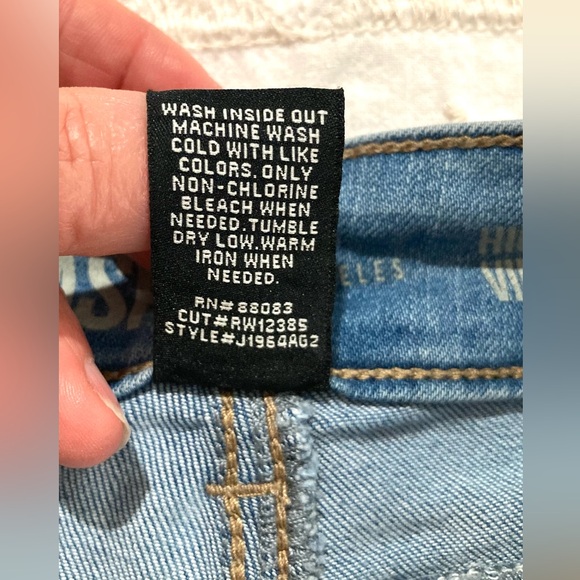 Rewash High Rise Vintage Reunion Crop Frayed Hem Jeans 9/29 - Picture 8 of 13